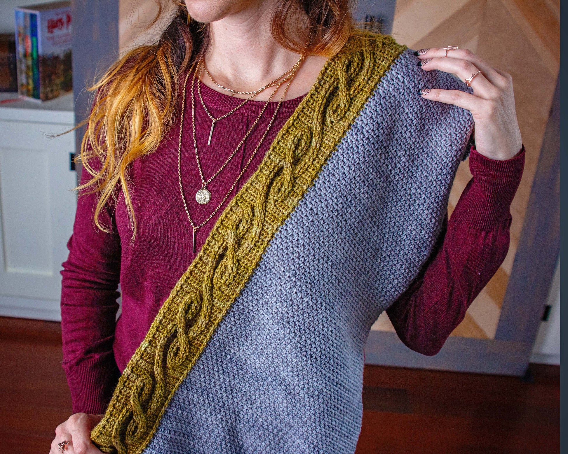 CROCHET PATTERN + VIDEO Traveling Vine Infinity Cable Crochet Shawl Instant Download Pattern, Diy Crochet Pattern, Women's Fashion & Gift