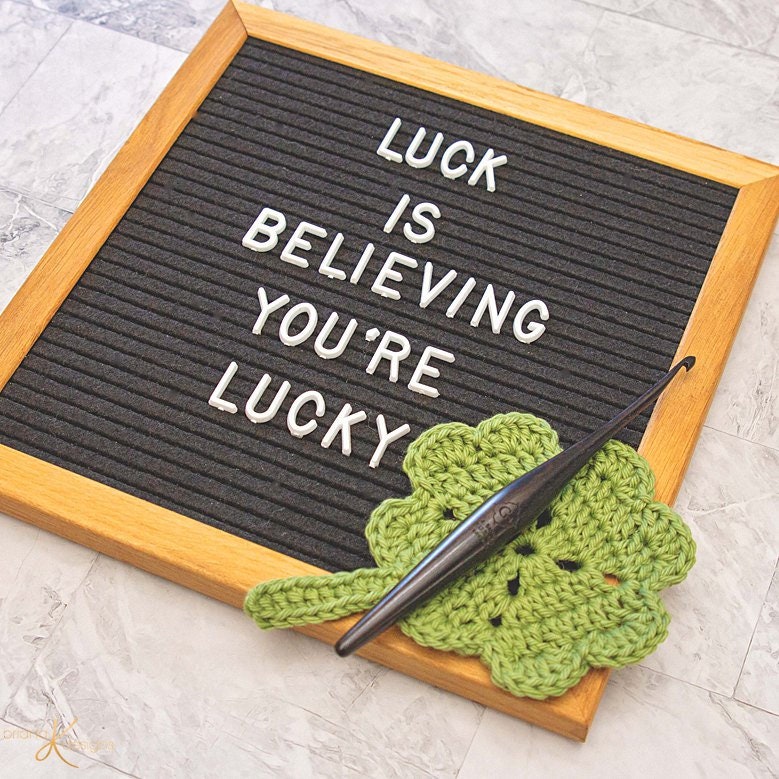 CROCHET PATTERN + VIDEO St. Patrick's Shamrock Crochet Coaster Home Decor, Includes Chart, Holiday Decor Crochet Pattern