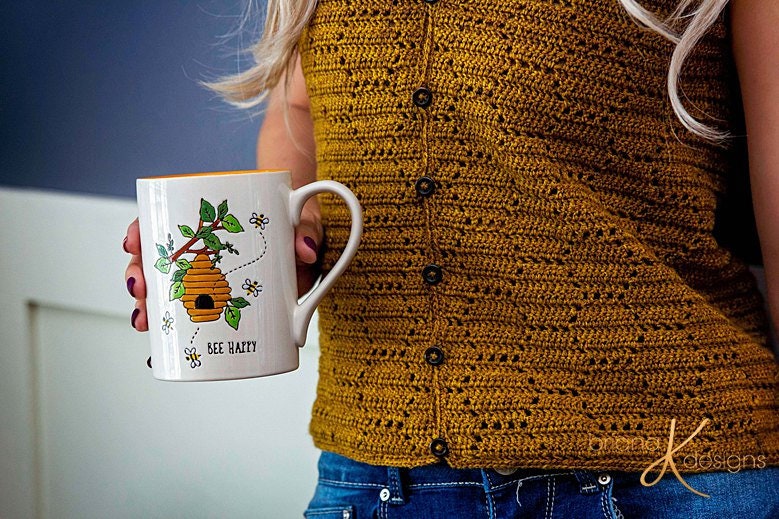 CROCHET PATTERN Honeycomb Crochet Tank Top Pattern, Size Small to 3x Crochet Pattern, Spring & Summer Women's Wear Fashion