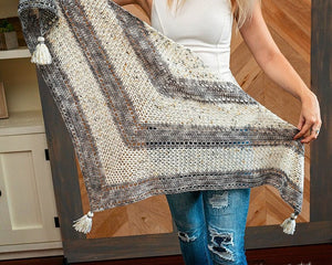 CROCHET PATTERN + VIDEO Hawthorne Tonal Crochet Shawl Instant Download Pattern, Diy Crochet Pattern, Women's Fashion and Gifts
