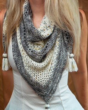 CROCHET PATTERN + VIDEO Hawthorne Tonal Crochet Shawl Instant Download Pattern, Diy Crochet Pattern, Women's Fashion and Gifts