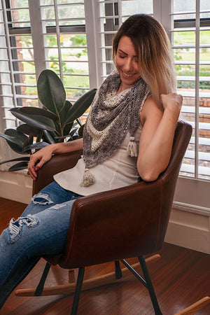 CROCHET PATTERN + VIDEO Hawthorne Tonal Crochet Shawl Instant Download Pattern, Diy Crochet Pattern, Women's Fashion and Gifts