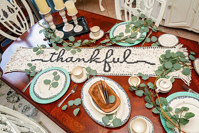 CROCHET PATTERN Thankful Crochet Table Runner Pattern Home Decor, Includes Chart, Holiday Fall Decor Crochet Pattern