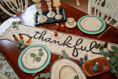 CROCHET PATTERN Thankful Crochet Table Runner Pattern Home Decor, Includes Chart, Holiday Fall Decor Crochet Pattern