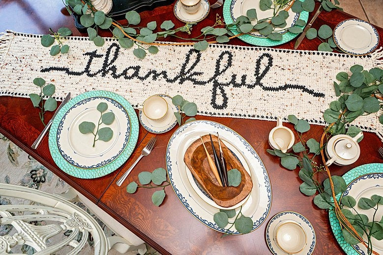 CROCHET PATTERN Thankful Crochet Table Runner Pattern Home Decor, Includes Chart, Holiday Fall Decor Crochet Pattern
