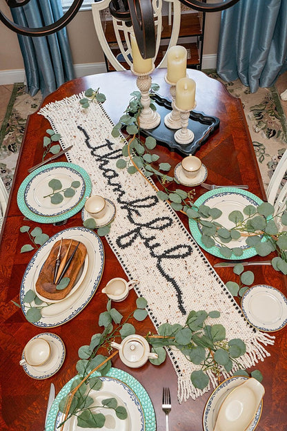 CROCHET PATTERN Thankful Crochet Table Runner Pattern Home Decor, Includes Chart, Holiday Fall Decor Crochet Pattern