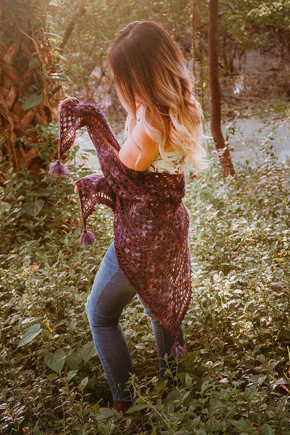 CROCHET PATTERN + VIDEO Picot Crochet Shawl Pattern, Hawthorne Tonal Hand Painted Crochet Shawl, Diy Crochet Pattern, Diy Women's Accessory