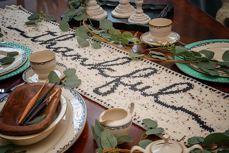 CROCHET PATTERN Thankful Crochet Table Runner Pattern Home Decor, Includes Chart, Holiday Fall Decor Crochet Pattern