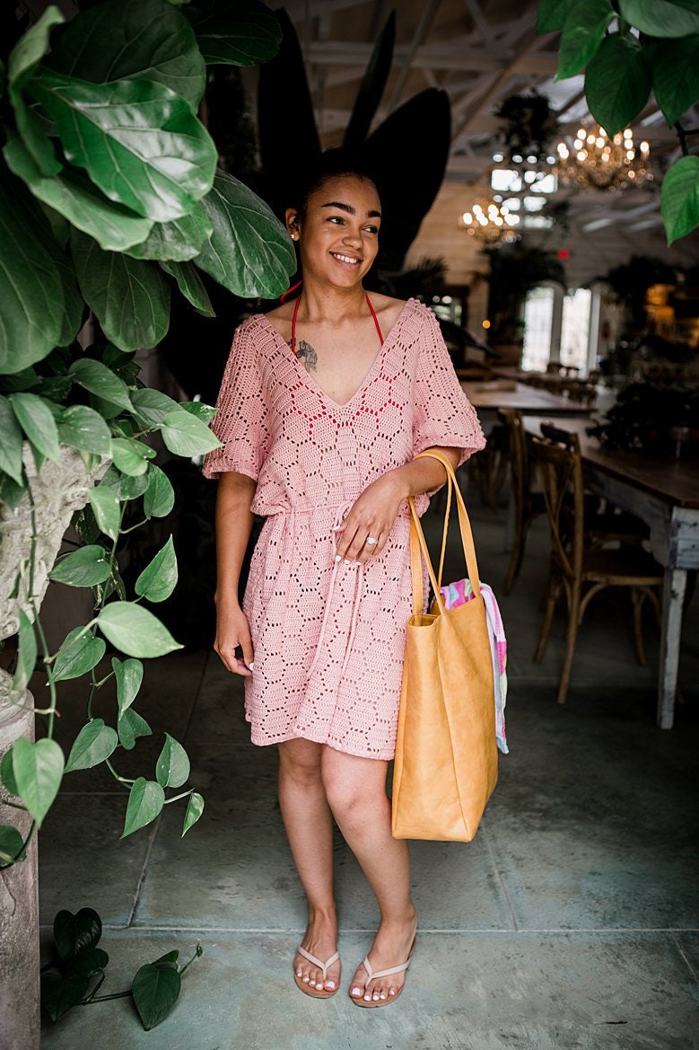 CROCHET PATTERN Hexagon Beach Summer Dress Cover-up Sun Kissed Pattern Crochet, Size Small to XL