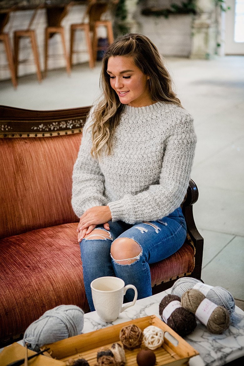 CROCHET PATTERN + VIDEO Macchiato Crochet Sweater Pullover, xs to 5X Crochet Pattern, Fall & Winter Wear Fashion