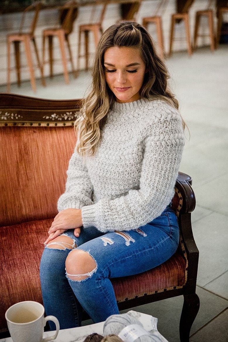 CROCHET PATTERN + VIDEO Macchiato Crochet Sweater Pullover, xs to 5X Crochet Pattern, Fall & Winter Wear Fashion