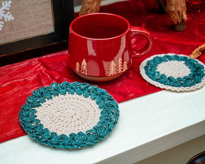 CROCHET PATTERN + VIDEO Crochet Wreath Ornament & Coaster, Christmas Decor, Holiday Decor Crochet Pattern, Spring Crochet Pattern
