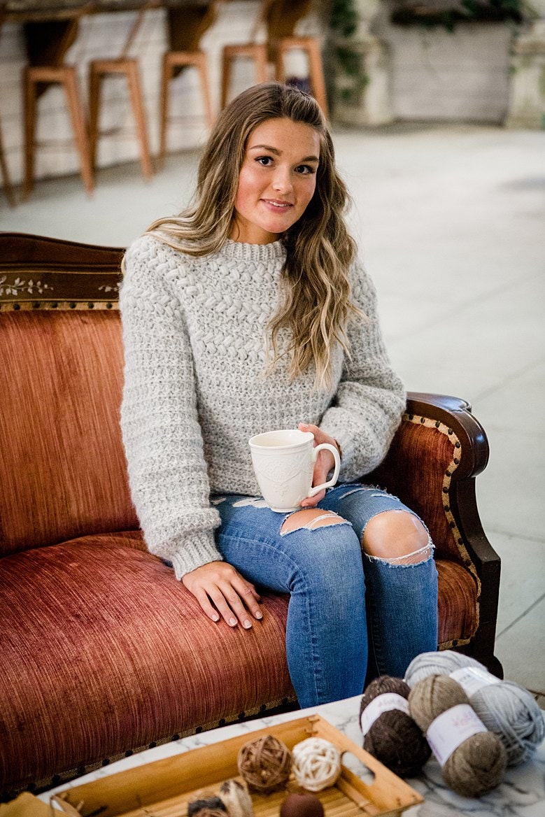 CROCHET PATTERN + VIDEO Macchiato Crochet Sweater Pullover, xs to 5X Crochet Pattern, Fall & Winter Wear Fashion