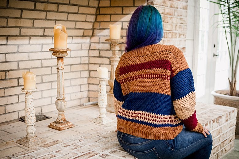 CROCHET PATTERN + VIDEO Gingersnap Crochet Sweater Instant Download Pdf Pattern, xs to 5x sizes, Pullover Crochet Colorwork Pattern