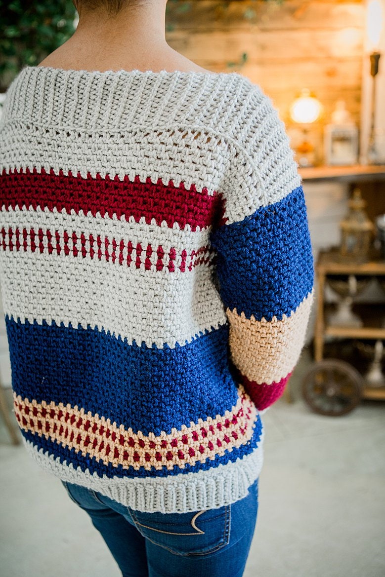 CROCHET PATTERN + VIDEO Gingersnap Crochet Sweater Instant Download Pdf Pattern, xs to 5x sizes, Pullover Crochet Colorwork Pattern