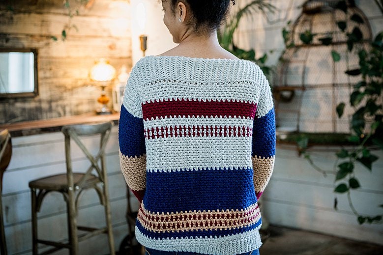 CROCHET PATTERN + VIDEO Gingersnap Crochet Sweater Instant Download Pdf Pattern, xs to 5x sizes, Pullover Crochet Colorwork Pattern