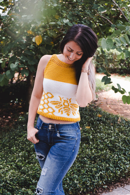 CROCHET PATTERN + VIDEO Queen Bee Crochet Tank Top Pattern, Size xxs to 5x Crochet Pattern, Spring & Summer Women's Wear Fashion