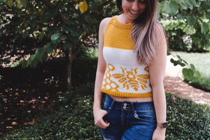 CROCHET PATTERN + VIDEO Queen Bee Crochet Tank Top Pattern, Size xxs to 5x Crochet Pattern, Spring & Summer Women's Wear Fashion