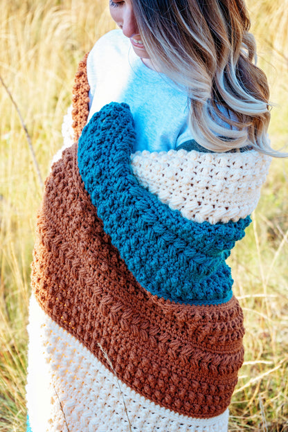 CROCHET PATTERN + VIDEO Sanibel Crochet Blanket, Home Decor, Crochet Video Tutorial Included, Diy Crochet Blanket
