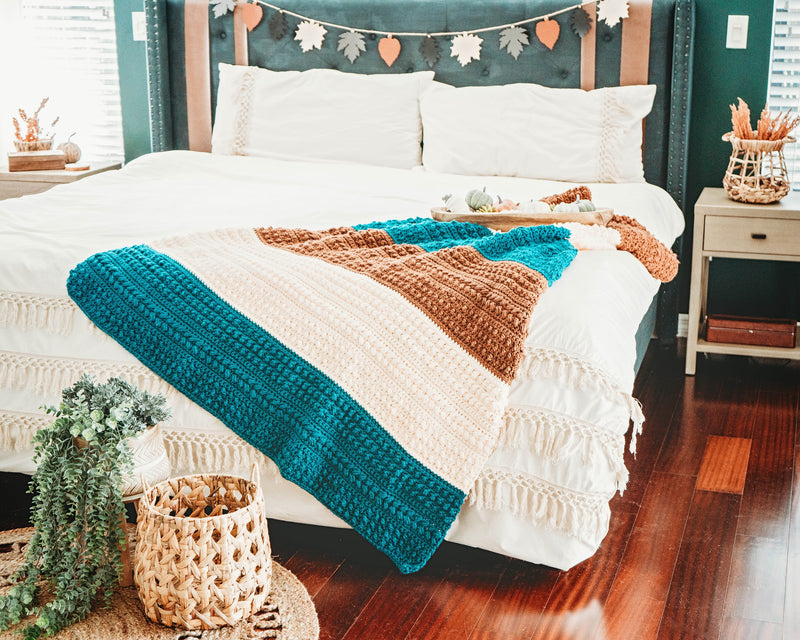 CROCHET PATTERN + VIDEO Sanibel Crochet Blanket, Home Decor, Crochet Video Tutorial Included, Diy Crochet Blanket