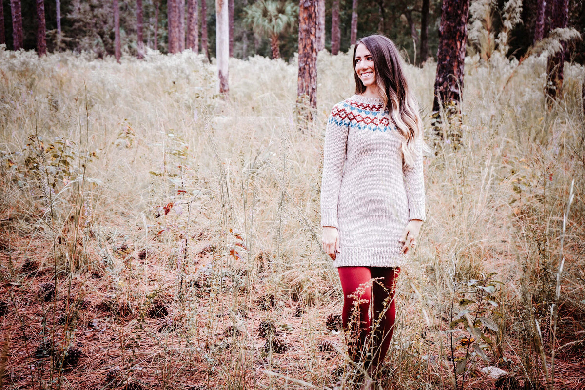 CROCHET PATTERN + VIDEO Arizona Fair Isle Crochet Sweater Dress, xs-5x sizes, Pullover Crochet Colorwork Pattern, Video Tutorial Incl.