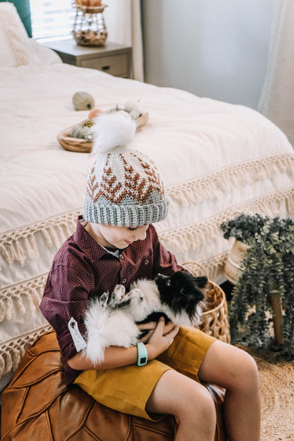 CROCHET PATTERN + VIDEO Pine Fair Isle Hat Pattern, Baby to Adult Men's Sizes, Top Down Colorwork Pattern, Crochet Beanie Colorwork