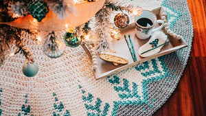 CROCHET PATTERN + VIDEO Pine Crochet Christmas Tree Skirt, Home Decor, Holiday Crochet Decor Pattern, Christmas Home Decor