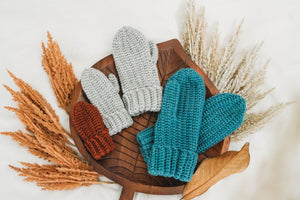 CROCHET PATTERN + VIDEO How to Crochet Mittens, Baby-Adult Crochet Pattern, Winter Glove Mitten Accessories, Beginner Crochet