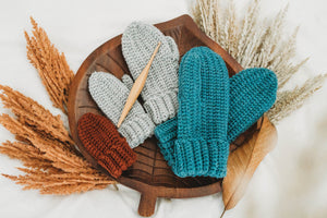 CROCHET PATTERN + VIDEO How to Crochet Mittens, Baby-Adult Crochet Pattern, Winter Glove Mitten Accessories, Beginner Crochet