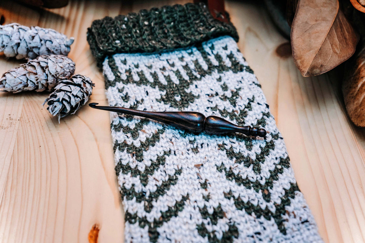CROCHET PATTERN + VIDEO White Spruce Crochet Christmas Stocking Pattern, Christmas Stocking Crochet Pattern + Crochet Colorwork