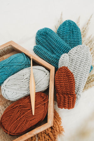 CROCHET PATTERN + VIDEO How to Crochet Mittens, Baby-Adult Crochet Pattern, Winter Glove Mitten Accessories, Beginner Crochet