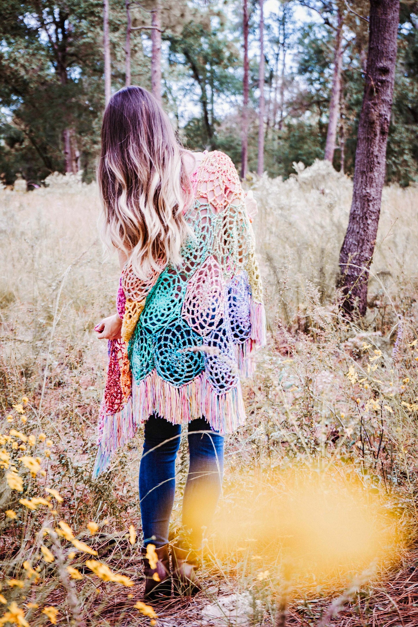 CROCHET PATTERN + VIDEO Stash Buster Crochet Motif Butterfly Shawl, Crochet Shawl with Video Instruction, Hexagon Motif Join as You Go