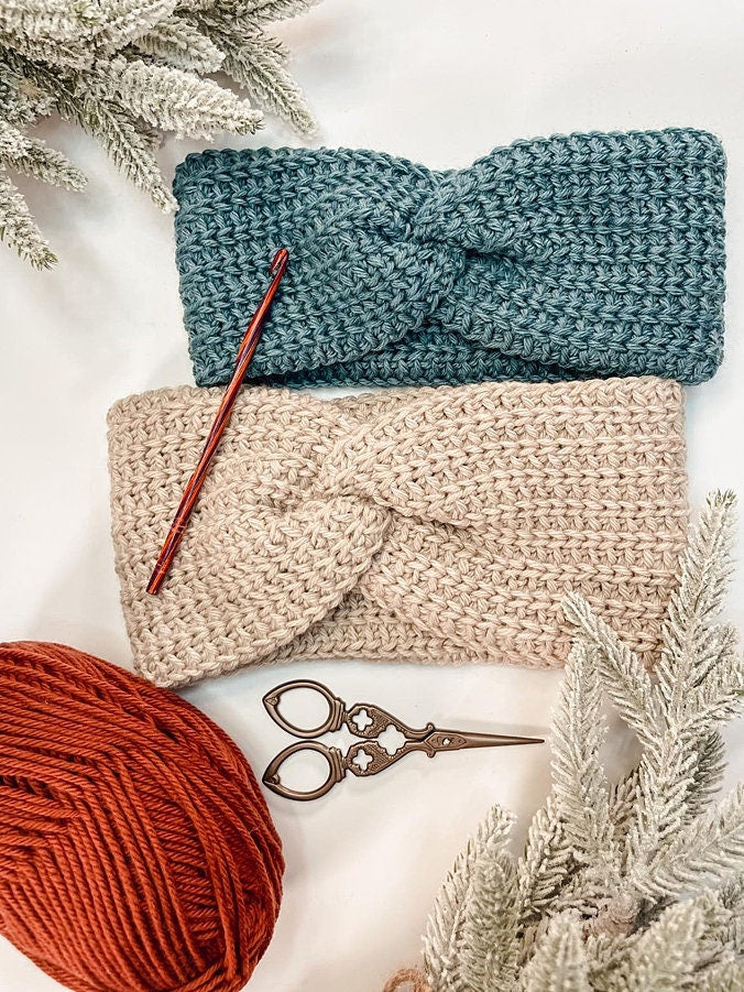 CROCHET PATTERN + VIDEO Easy Crochet Headband Earwarmer Pattern Easy Adjustable Sizing With Video Tutorial Headband Pattern Crochet Pattern