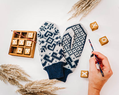 CROCHET PATTERN Traditional Fair Isle Crochet Mitten Pattern, One Size Crochet Pattern, Winter Glove Mitten Accessories