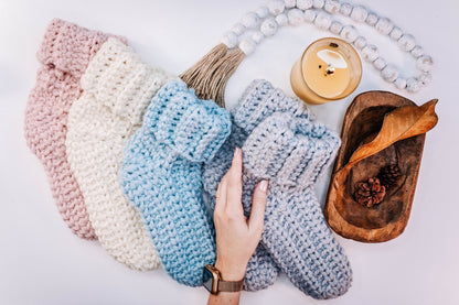 CROCHET PATTERN + VIDEO How To Crochet Bulky Socks. Quick & Easy Crochet Pattern, Instant Pdf Download. Easy Crochet Slipper Socks.