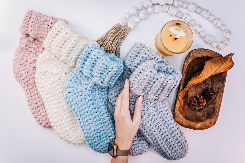CROCHET PATTERN + VIDEO How To Crochet Bulky Socks. Quick & Easy Crochet Pattern, Instant Pdf Download. Easy Crochet Slipper Socks.