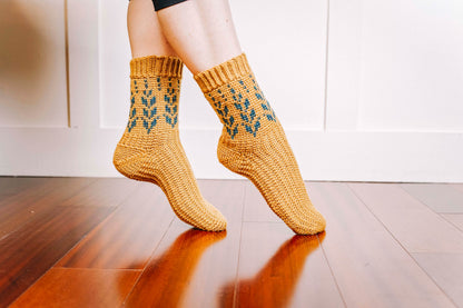 CROCHET PATTERN + VIDEO Vine Colorwork Crochet Sock Pattern, Easy to follow crochet pattern with video, footwear fashion, colorwork crochet