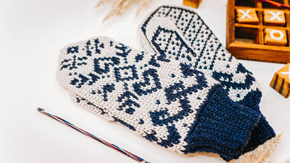 CROCHET PATTERN Traditional Fair Isle Crochet Mitten Pattern, One Size Crochet Pattern, Winter Glove Mitten Accessories