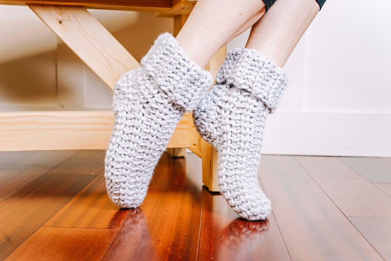 CROCHET PATTERN + VIDEO How To Crochet Bulky Socks. Quick & Easy Crochet Pattern, Instant Pdf Download. Easy Crochet Slipper Socks.