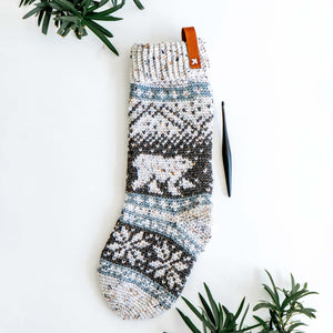 CROCHET PATTERN Polar Bear Stroll Crochet Stocking Pattern Plus Charts. Christmas Stocking Holiday Crochet Decor