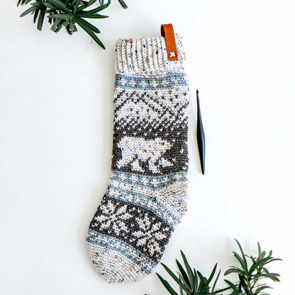 CROCHET PATTERN Polar Bear Stroll Crochet Stocking Pattern Plus Charts. Christmas Stocking Holiday Crochet Decor