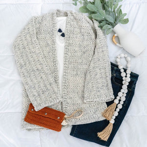 CROCHET PATTERN + VIDEO Get Comfy Cardigan Crochet Pattern, xs-5x sizes, Cardigan Crochet Pattern, Video Tutorial Incl. Crop or Long Cardi.