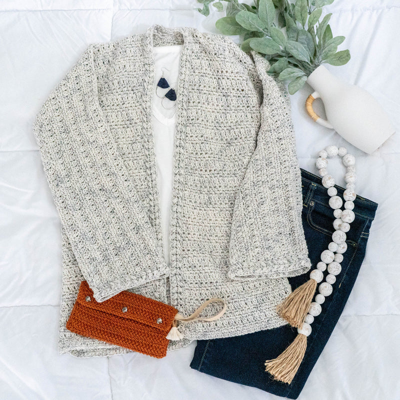 CROCHET PATTERN + VIDEO Get Comfy Cardigan Crochet Pattern, xs-5x sizes, Cardigan Crochet Pattern, Video Tutorial Incl. Crop or Long Cardi.