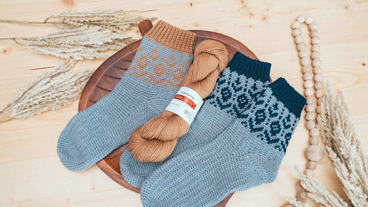 CROCHET PATTERN + VIDEO Woodland Walker Colorwork Crochet Sock Pattern, Easy to follow crochet pattern with video, intermediate crochet