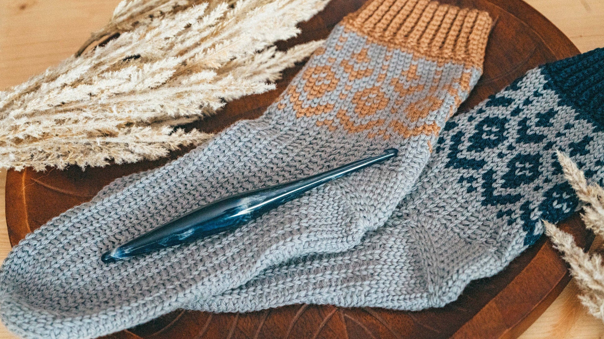 CROCHET PATTERN + VIDEO Woodland Walker Colorwork Crochet Sock Pattern, Easy to follow crochet pattern with video, intermediate crochet