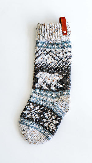 CROCHET PATTERN Polar Bear Stroll Crochet Stocking Pattern Plus Charts. Christmas Stocking Holiday Crochet Decor