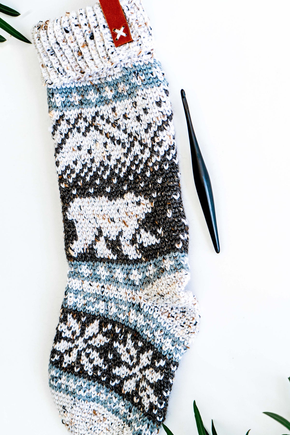 CROCHET PATTERN Polar Bear Stroll Crochet Stocking Pattern Plus Charts. Christmas Stocking Holiday Crochet Decor