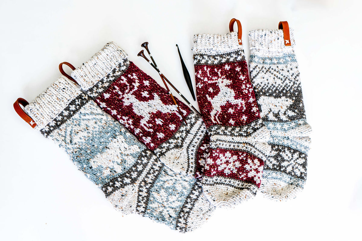 CROCHET PATTERN Polar Bear Stroll Crochet Stocking Pattern Plus Charts. Christmas Stocking Holiday Crochet Decor