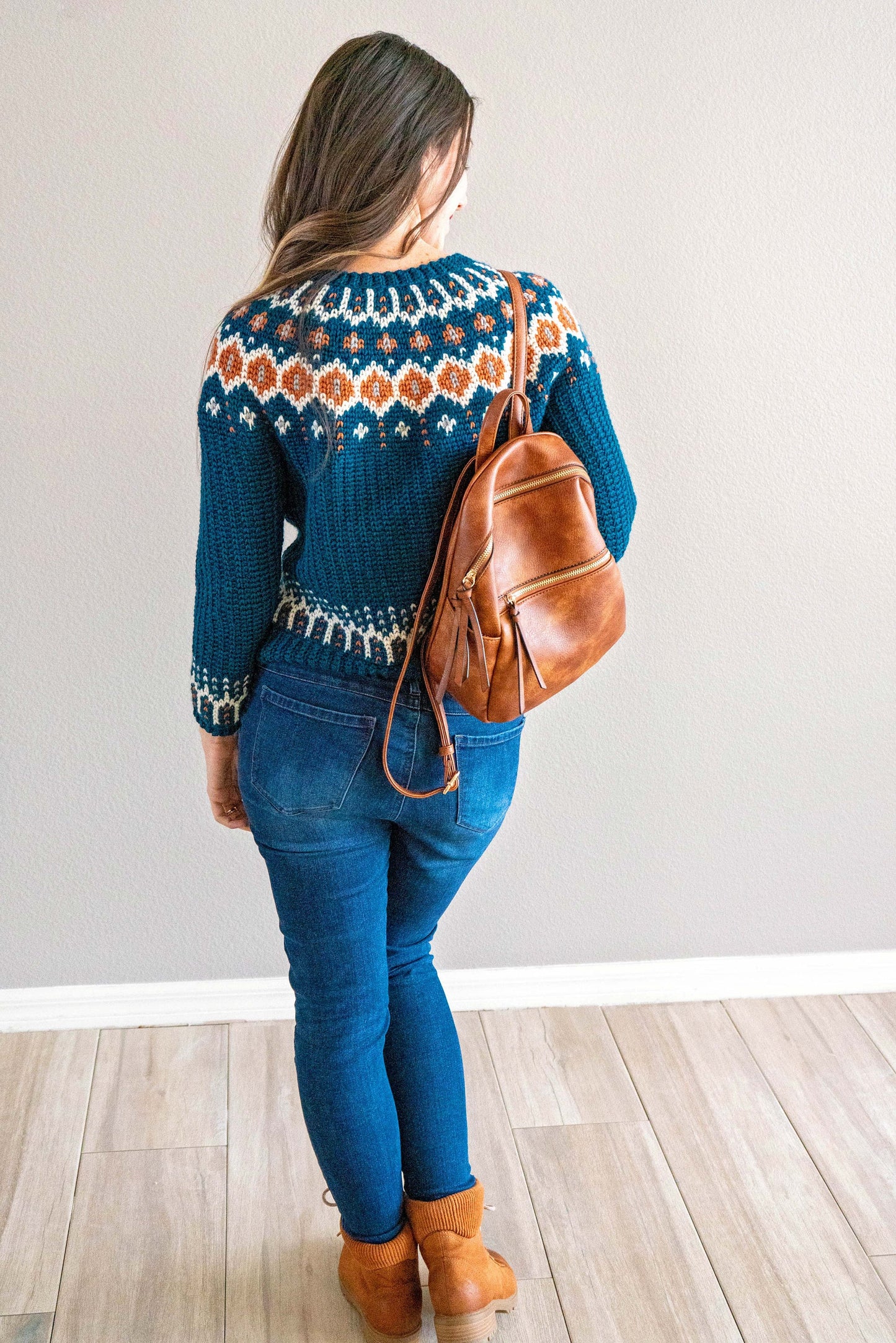 CROCHET PATTERN + VIDEO Fawning over you Colorwork Crochet Sweater, xs to 5X sizes, Pullover Crochet Colorwork Pattern Tutorial