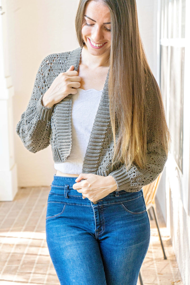 CROCHET PATTERN + VIDEO Diamond Crochet Cardigan, xs to 5x sizes, Open Front Cardigan, Crocheted Flat, Video Tutorial & Charts